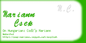 mariann csep business card